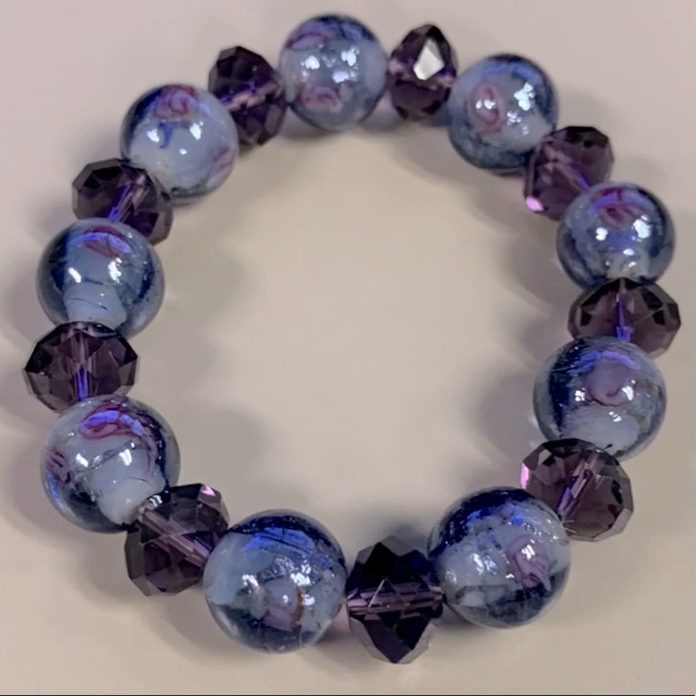 Purple beaded bracelet